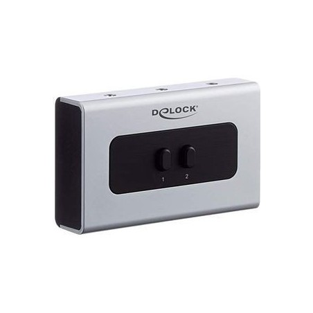 Delock Switch Stereo Jack 3.5 mm Sort Grå